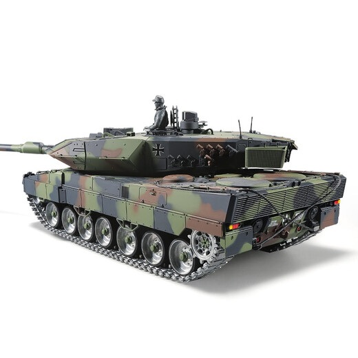 Henglong allemand Tiger Metal Remote Control Tank Automobile Modèle alliage Véhicule Alloy's Children's Toy Launch Smoking Sounter Effet Boy 3889 Leopard Professional Edition (Metal) 1800mAh Batterie (25 minutes de conduite)