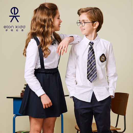Eton Gide College Style 2022 Spring Boys' Shirt Long Sleeve Children's Shirt 16C156 140cm