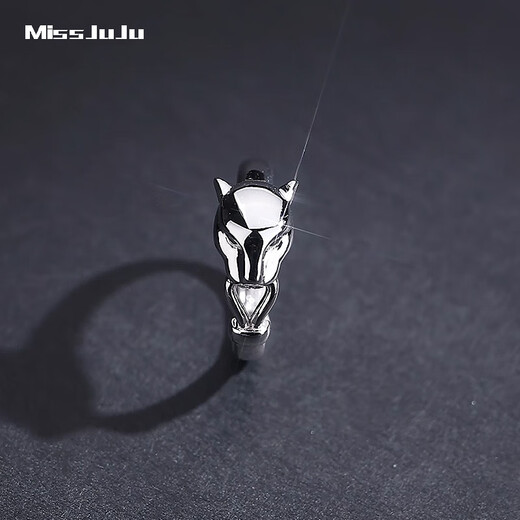 Miss JuJu pt950 platinum ring men's platinum ring men's domineering personality leopard head live adjustable opening large ring weighing 6.7-6.9 grams