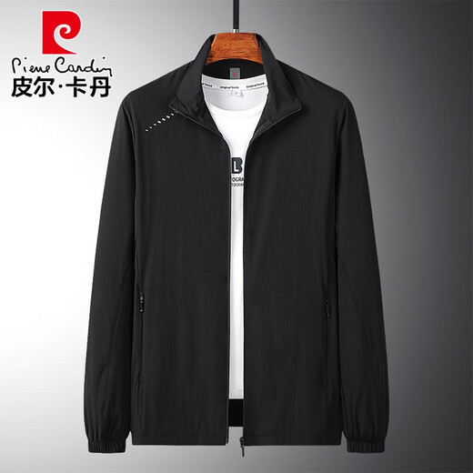 Pierre cardin (pierre cardin) middle-aged and elderly spring and summer thin coat ice silk sunscreen clothes spring and autumn men's casual middle-aged dad jacket windbreaker 829 medium gray 4XL [recommended 160-175 Jin [Jin equals 0.5 kg]]