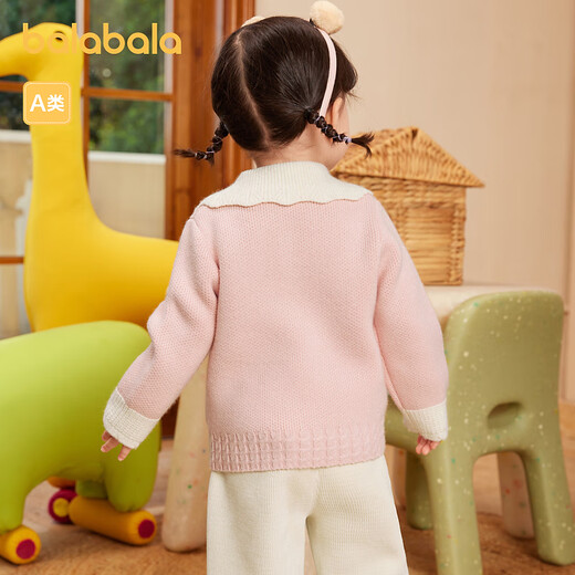 
Balabala children's clothing baby sweater children's winter sweater sweater girl knitted baby cute boy red tone 00366 100cm