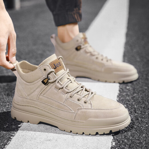 Jeep Jeep Shoes Men's Spring and Summer Martin Boots Mid-top Breathable Hiking Shoes Outdoor Desert Boots Casual Work Shoes