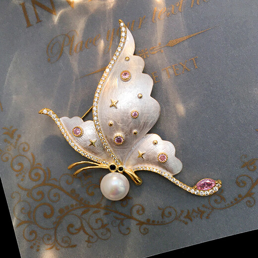 Jingli Jingda enamel butterfly brooch, high-end women's exquisite niche light luxury corsage birthday gift for women, exquisite, high-end and practical enamel butterfly brooch gift box