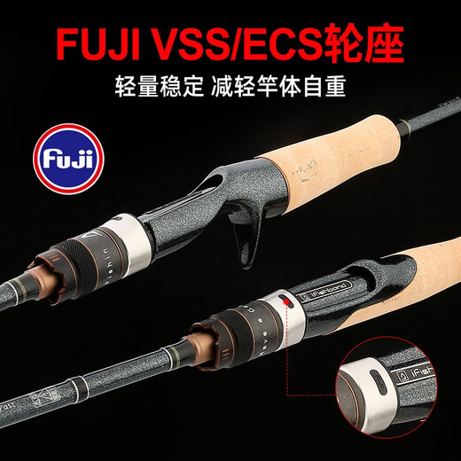 钓邦黑巫师路亚竿FUJI A环远投海鲈铁板竿岸投翘嘴鳜鱼竿 2.04米 枪柄M（682MC)