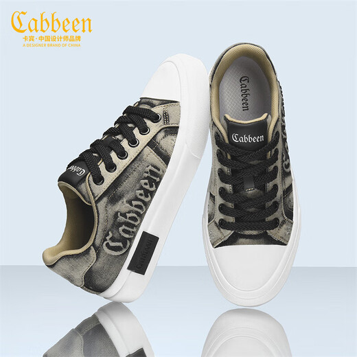 卡宾男鞋春季2026年新款低帮帆布鞋男百搭时尚休闲鞋子男轻奢复古潮鞋 黑色 40 【=运动鞋41码】