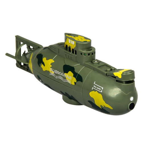 Weiyin Fernbedienung Wireless Mini Submarine Nuklear U -Boot -Fernbedienungsschiff -Schiffsmodell Elektrisches Boot Kinder spielen mit Wasser und neckendem Fischtankspielzeug Tarngrün