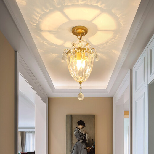 Yunyu European-style corridor lights, corridor entrance creative lighting, stairs entrance lights, entrance passage, small chandelier, crystal lamp, 9889-diameter, 20CM, height, 32CM