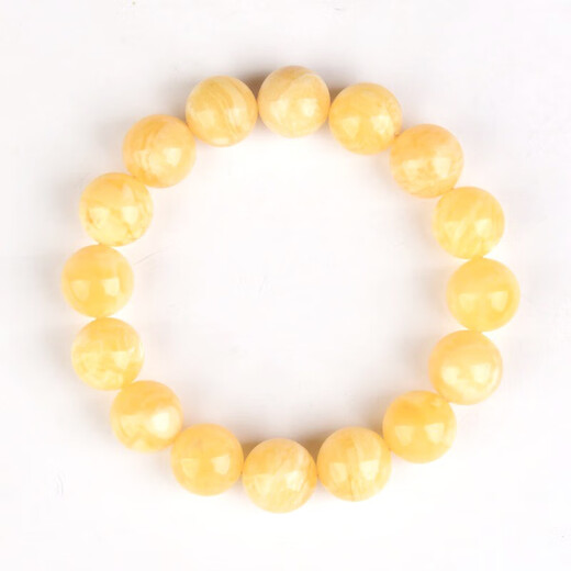 Xuanxia natural ore Russian beeswax bead bracelet with certificate amber beeswax chicken oil yellow and white nectar bracelet single circle beeswax about 9 mm bracelet (with certificate) women's model
