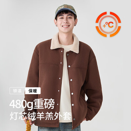 Baleno jacket autumn and winter men's heavyweight warm plus velvet thickened jacket lambswool texture windproof corduroy cotton jacket