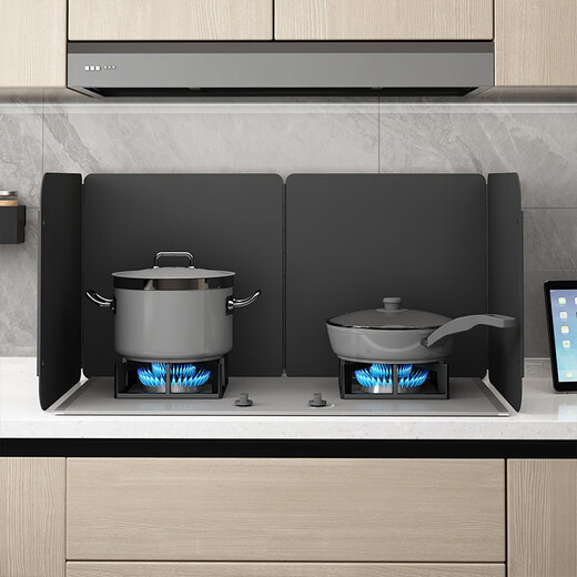 OEMG kitchen oil-proof baffle thickened high temperature resistant stove gas stove heat insulation board oil splash pool water barrier foldable storage Black Knight 30*80*40 thickened 30% off