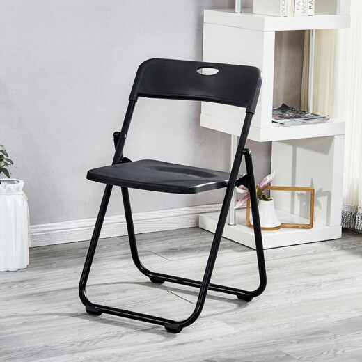 Jingcai folding chair dining chair stool computer chair office chair training chair conference chair leisure chair back chair JC115 black