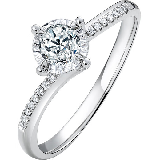 Saturday Fu Proposal Diamond Ring 18K Gold Diamond Ring W0210431 Birthday Gift 20 Points I-J/SI Main Diamond No. 12
