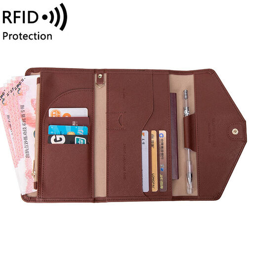 OQBego Passport Clip Anti-Diebstahl-Bürsten RFID Multifunktionsluft-Ticket-Zertifikattasche für Männer und Frauen, die im Ausland Passpassbeutel reisen, große Anzahl von Schwarz