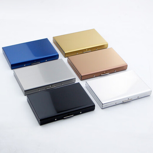 Geyue Metal Card Pack pour hommes et femmes en acier inoxydable Anti-démagnétisation Social Security Carte Box Antift Bank Bank Bank Bank Case Card Clip Bleu 6 Card Position anti-Theft Brush