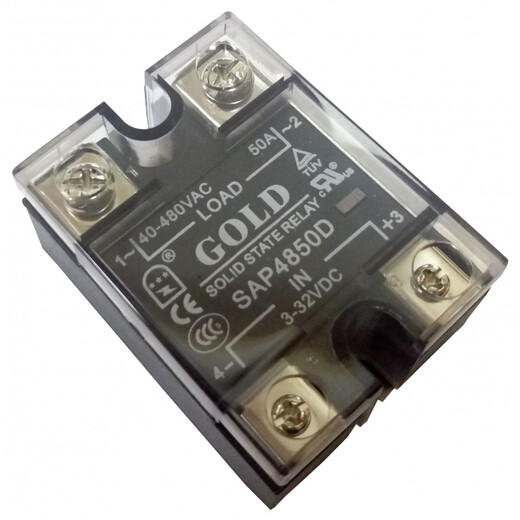 GOLD单相40A固态继电器直流控制交流220V固态继电器 SAP4840DCR75散热器