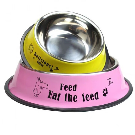 OIMG Stainless Steel Dog Bowl Golden Retriever Teddy Dog Bowl Cat Dog Food Bowl Labrador Anti-Slip Drinking Bowl Dog Food Bowl Stainless Steel Original Color L - Large (Recommended 20-40Jin Jin equals 0.5kg pet)