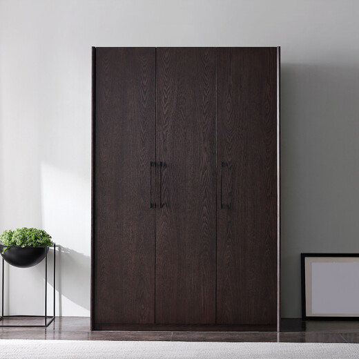 Quanyou Home Manchurian Ash Bedroom Solid Wood Swing Door Finished Wardrobe 125101 Three-Door Wardrobe
