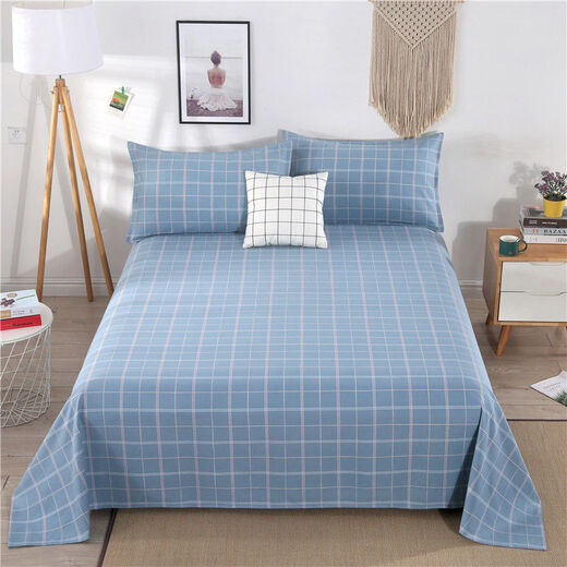 Xingyue Shengfan can't afford to throw the ball, pure cotton old coarse cloth bed sheet three-piece set, thickened cotton single double large bed Kang single bed, beautiful pastoral 1.8 bed 2.3x2.5 meters bed sheet