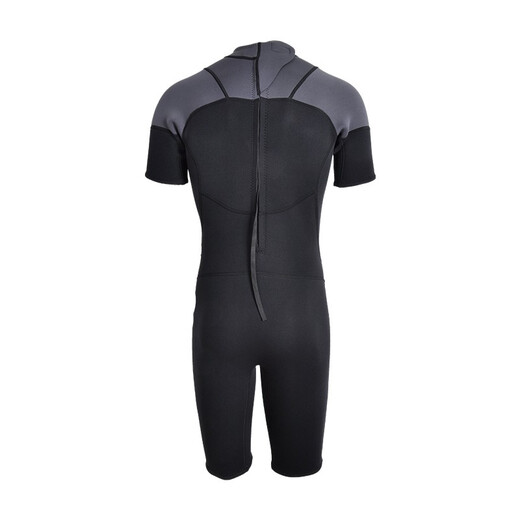 Yon Sub Wetsuit Couple Wetsuit Men and Women One-piece Warm 3mm Winter Swimming Long Sleeve Short Sleeve Swimsuit Deep Diving Surfing Black Gray (Short Sleeve) M