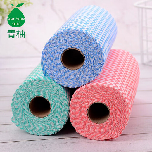Qingyou disposable lazy rag not easy to stain kitchen paper wet and dry non-woven housekeeping cleaning dishcloth 3 rolls