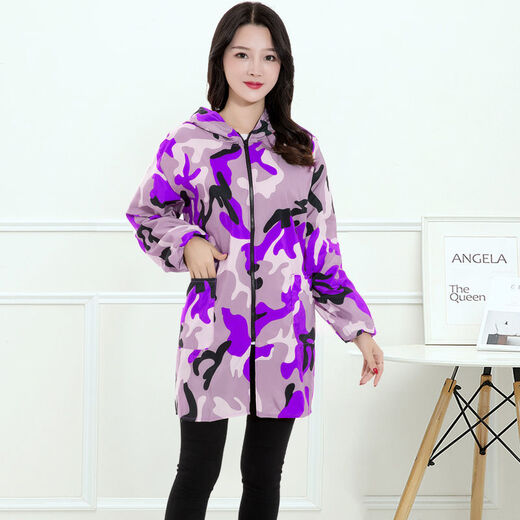 Lianfeng work wear smock for men and women, long-sleeved apron, waterproof and oil-proof kitchen household labor protection work clothes, fashionable jacket, navy blue zipper thin section 4XL (160-180Jin Jin equals 0.5kg)