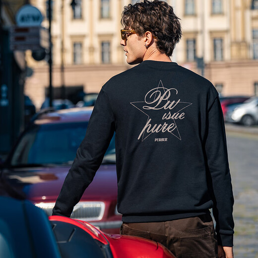 
Mr. Bu Bu’s thin base sweatshirt for men’s retro printed round neck pullover new long-sleeved top KT15686 Clearance Graphite Black M (170)