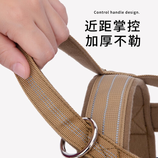 COCS dog rope traction rope, medium and large dog vest-style harness, adjustable German shepherd, border collie, explosion-proof dog collar, chest and back + reflective traction rope L (recommended weight 45-75Jin Jin equals 0.5 kg)