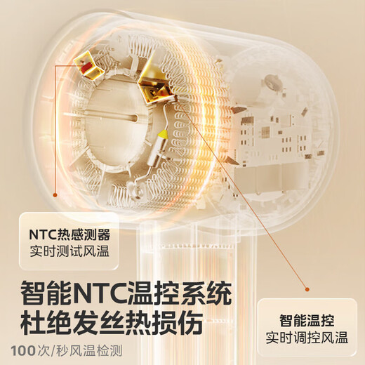 AUX hair dryer, household high-speed hair dryer, high wind power, quick drying, leafless low-noise hair dryer, negative ion hair dryer, leafless hair dryer, a must-have for travel