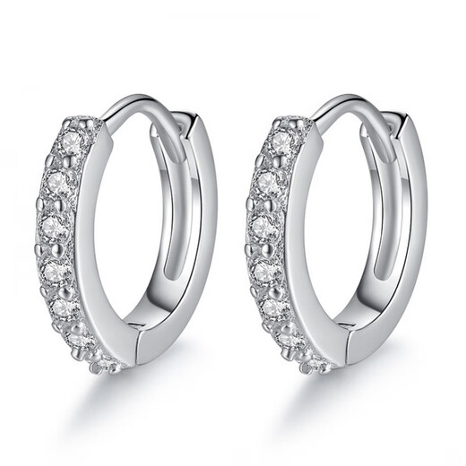 Fat Donglai's same style platinum earrings for women, PT950 couple style round moissanite earrings, a pair of platinum round single diamond earrings