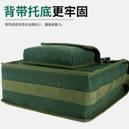DIONO wear-resistant extra thick double-pocket double-layer construction electrician bag woodworking worker construction site labor insurance canvas shoulder bag tool bag green double pocket large size 45*34*14