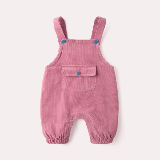 Dudu baby plus velvet overalls autumn and winter boys new style trousers baby winter warm pants girls winter wear pink 90cm