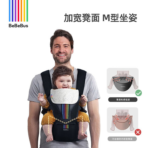 Bebebus Taburete de cintura Strap delantero Abrazo Abogado Absorción ABSOBLE ABSOMBRA FUTRA TEMPORAS UNIVERSAL CORTE DE NIÑOS LIGE LIGHTAJE Modelo de oro negro 3.1 1 Toalla de saliva
