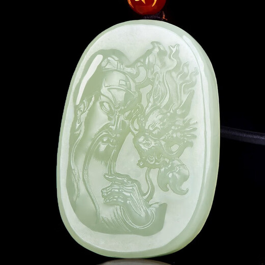 Un millier de jade [produit solitaire Jade] HETIAN JADE GUAN GONG PENDANT MEN COLOR DU SUCHER GUAN ERYE JADE PENDANT JADE PENDANT JADE PENDANT MODÈLE 2 QZM3523