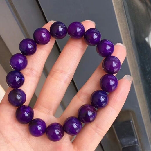 江浸月舒俱来石手串 男女樱花粉老矿苏纪原石水晶手串SN9859 帝王紫8mm单圈手链