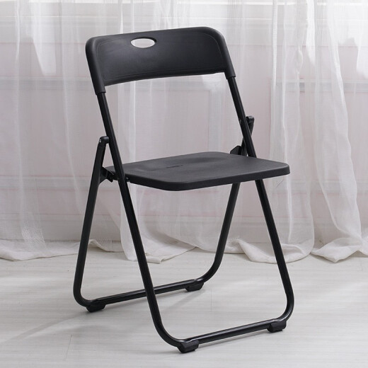 Jingcai folding chair dining chair stool computer chair office chair training chair conference chair leisure chair back chair JC115 black