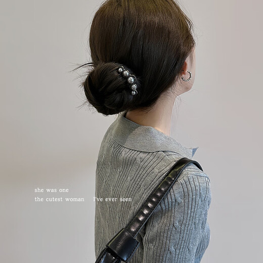 Morning star imitation pearl U-shaped hairpin high-end hairpin ancient style new Chinese style comb hair ball head artifact headdress gold 9cm