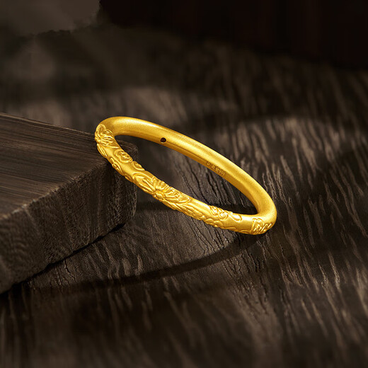Pupan Lao Phoenix Gold Store Gold Sakura 999 Gold Ring Bauhinia Ring Women's Ancient Relief Ring Ring 520 Cherry Blossom Ring No. 15 Lao Fengxiang's Same Style 1.23g Lao Fengxiang's Same Style