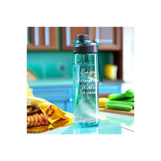 Спортивная чашка для воды большой емкости с чайной перегородкой, портативная пластиковая чашка для пары, студенческая уличная веревка, деловая чашка hlc691, голубая, 850 мл, 0 шт.