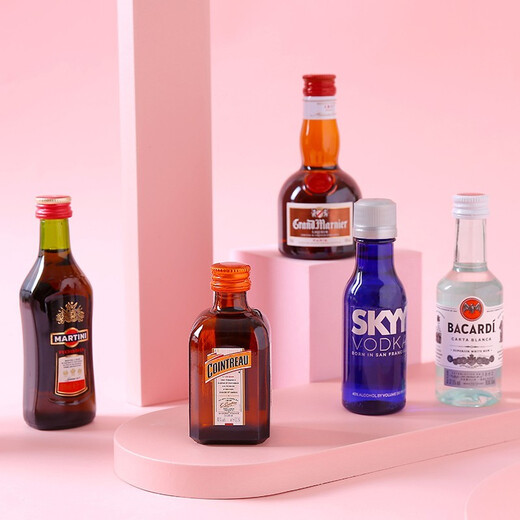 Amormoon foreign wine vodka small bottle mini wine version whiskey convenience store bartender base wine set rum cost-effective combination 10 bottles [impulse type]