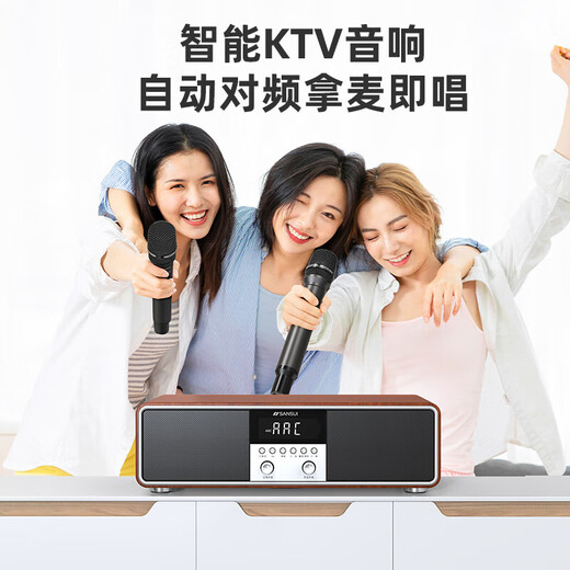 Shanshui T76S upgraded version of family ktv audio set 2025 new karaoke amplifier audio all-in-one T76 desktop karaoke audio home TV wireless Bluetooth speaker Shanshui T76S [without system]