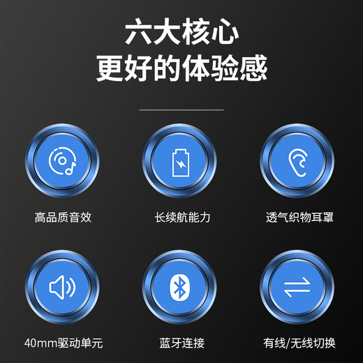 红龙（REDRAGON）H848 有线/2.4G/蓝牙三模头戴式耳机 7.1环绕音效 电脑电竞吃鸡游戏耳机耳麦-黑色