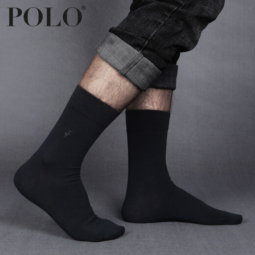 POLO socks men four season pure cotton stockings business socks formal stockings men socks four season high tube men socks 647 tube height 22cm 647 models black 6 pairs

