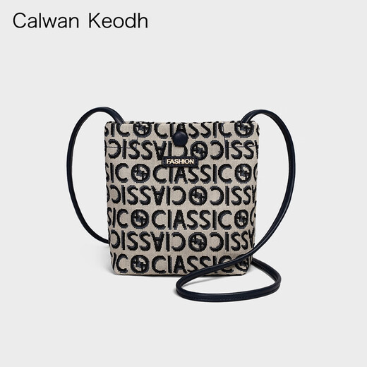 CALWAN KEODH Bucket Bag Damentasche Canvas Umhängetasche Casual Herbst und Winter Handytasche Schultertasche Geburtstagsgeschenk für Freundin und Frau Extreme Night Black Marke Licht Luxus Mode Vielseitig Praktisch und Sorgfältig Freundin