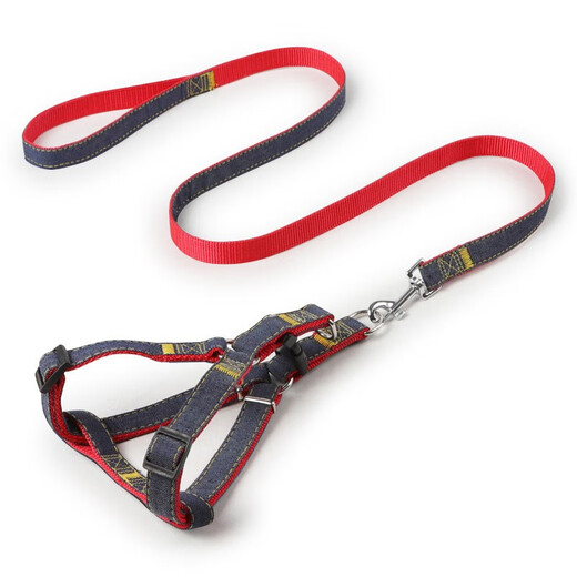Tiannuo pet harness, leash, dog leash, dog leash, dog leash, small and medium-sized dog golden retriever Teddy supplies, red, large size 2.0cm (suitable for 15~40Jin, Jin is equal to 0.5kg)