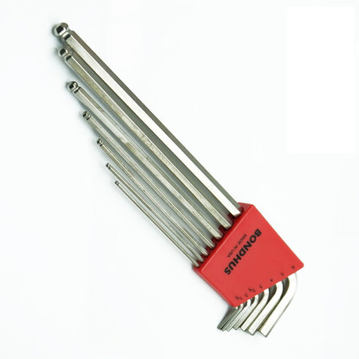
BONDHUS American Allen Wrench Set Public Imperial Extended Ball Head Screwdriver Imported Hardware Tools Six-Square Pot 12137 (0.05-3/8) Imperial Flat Head 13-Piece Set
