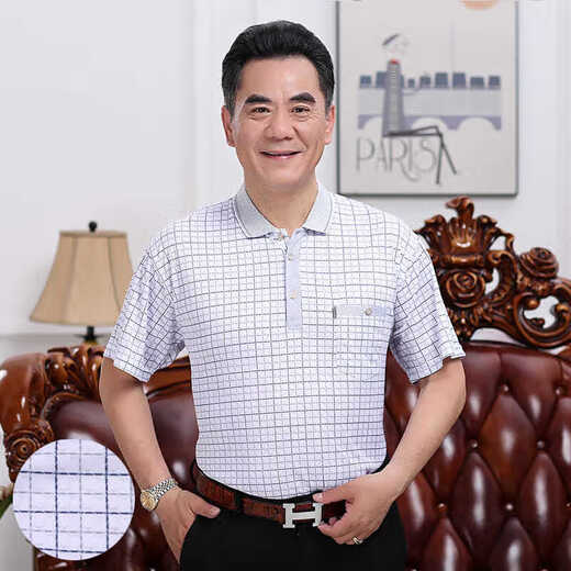 
Commander Xiong in summer, middle-aged and elderly men's short-sleeved T-shirts in summer 40-50-year-old middle-aged men's half-sleeved top Dad outfit Nanjia lapel d-sleeved 1504 red L size (50 size) recommended 90-120 Jin [Jin equals 0.5 kg]