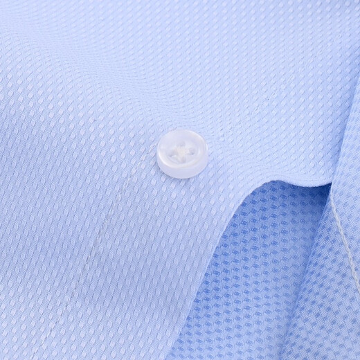 Shanshan White Shirt Herren-Langarmgeschäft Casual Formal Formal tragen kostenlose Eisenarbeit kostenlose Eisenhemd TCT3882 Blau Jacquard 40