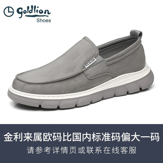 Chaussures masculines Goldlion Summer Nouvelles chaussures en toile pour pied pour les chaussures décontractées pour hommes respirants pour les hommes, les chaussures de conduite légère des hommes gris 40