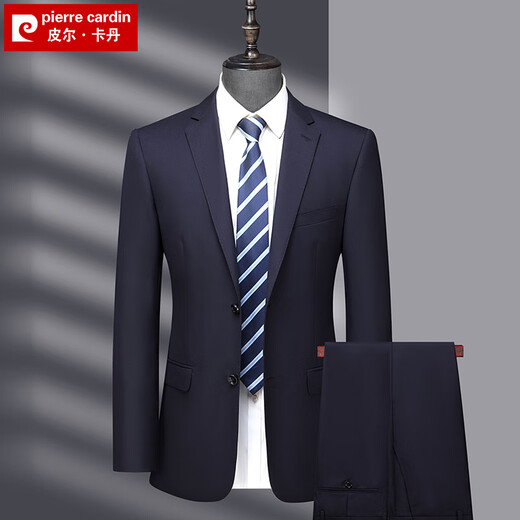 Pierre Cardin high-end light luxury worsted wool anti-wrinkle suit suit for middle-aged men, business formal suit, wedding dad suit, black MY7001 model 3XL 190 size recommended 175 Jin Jin equals 0.5 kg -190 Jin Jin equals 0.5 kg