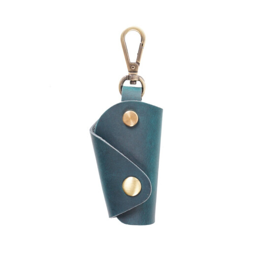 Patriot Cow (Aiguoniu) Bolsa de llave para la cadena clave de los hombres para la cintura para mujeres colgando estilo retro de cuero genuino hecho a mano Bolsa de hogar pequeño llave de hogar loco cuero creativo marrón/marrón